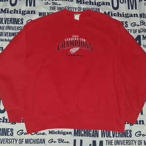 2002 Lee Detroit Red Wings Stanley Cup Champions Sweatshirt Vintage